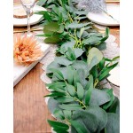 Miracliy 6.5ft Eucalyptus Garland with Willow Leaves Faux Greenery Vine for Wedding Backdrop Mantel Table Runner Party Home Decor
