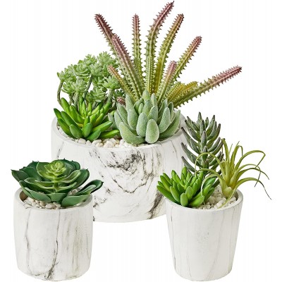 MOTINI Artificial Succulent Plants Set of 3 Fake Succulent Plants in Pots Large Faux Plant Succulent Decor for Home and Office