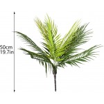 MSUIINT 2 Pcs Artificial Palm Leaves 19.7 Inch Artificial Plants Greenery Tropical Palm Leaves Branches Fake Palm Tree Leaf Flower Arrangement for Kitchen Party Wedding Home Decor