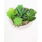 Realistic Artificial Table Succulent with Decorative Rocks in Cement Pot Small Indoor Faux Succulents Greenery for Your Home Kitchen Office Desk Shelf Bathroom or Bedroom