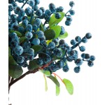 SHACOS Artificial Flowers Blue Berry Stems 20 PCS with Green Leaves 9.8 inch Blueberry Pick Blue Berry Spray Floral Arrangement Bouquet Filler for Home Wedding Party Decoration 20 PCS Blueberry