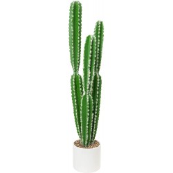 Simple Elements Faux Euphorbia Cactus with Ceramic Pot | Artificial Cactus Plant with Pot | Lightweight for Home Décor Event Décor Outdoor Décor Party Décor and Wedding Décor | 34" H x 6" W Pot