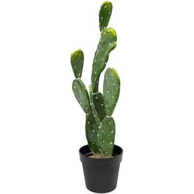 Simple Elements Faux Prickly Pear Cactus with Plastic Pot | Artificial Cactus Plant | Lightweight for Home Décor Event Décor Outdoor Décor Party Décor and Wedding Décor | 30" H x 8" W Pot