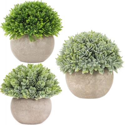 Small Fake Plants Artificial Plant Potted Faux Green Plant Greenery Mini Plant Decor for Shelves Bathroom Table Living Room Decoration