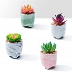 Succulents Plants Artificial Mini Fake Succulent Blissur Small Faux Potted Artificial Succulents Plant in Pots Shelf Desk Cute Fake Decor Plant Decorations for Office Home Bathroom Bed room Set of 4