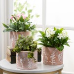 Sullivans Artificial Flowering Plant 8.5 H in Pot Set of 2 Fake Spring Home Décor Living Room Deocr