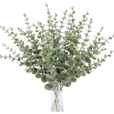 Teldrassil 30 Pcs Artificial Eucalyptus Leaves Stem Real Touch Leaf Faux Greenery Leaves for Wedding Bouquet Wreaths Garlands Home Décor