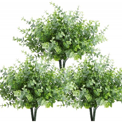 THE BLOOM TIMES 18 Pack Artificial Greenery Stems Fake Greenery Boxoowd Picks Faux Plants Outdoor UV Resistant for Farmhouse Home Garden Patio Wedding Indoor Outside Decor in Bulk Wholesale