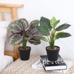 THE BLOOM TIMES 2 PCS Fake Plants 14 inch Small Artificial Potted Plants Faux Plants Indoor for Home Farmhouse Bathroom Decor