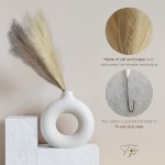 Toulip Faux Pampas Grass Decor for Home Artificial Pampas Grass Vase Filler Rustic & Boho Decoration for Wedding Events Styling Tan White Beige Brown 48-Inch Large Pampas Stalks 4-Pack