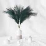Turquoise Artificial Pampas Grass Large Tall Fluffy Blue Green Teal Faux Bulrush Reed Grass for Vase Filler Home Living Room Kitchen Wedding Office Fake Boho Decor 8-Pcs 38 3.1FT