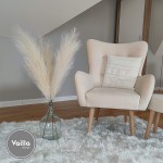 Vailla Beige Faux Artificial Fake Pampas Grass Large Bundle x3 Tall 115cm 45 Extra Fluffy Stems Decorative Branches Pompous Grass for Home Decor Wedding Photography Elegant Boho Chic Accents