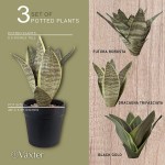 Vaxter Decor Artificial Plants for Home Decor Indoor Sansevieria Potted Snake House Plant Set of 3