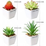 Veryhome Fake Succulents Plants Artificial Faux Succulents Small 4pcs Mini Potted Plastic Succulents for Christmas Home Office Living Room Desk Decor Aesthetic
