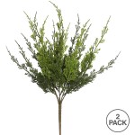 Vickerman Everyday 19 Artificial Green Monterey Cypress Bush 2 Pack Faux Indoor Plant Bush Greenery For Home Or Office Decor Maintenance Free