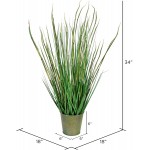 Vickerman Everyday 34 Artificial Green Grass With Iron Pot Faux Grass Plant Decor Home Or Office Indoor Greenery Accent Maintenance Free