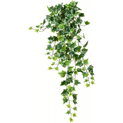 Vickerman Everyday 34" Artificial Varigated Ivy Hanging Bush Faux Indoor Hanging Plant Bush Greenery For Home Or Office Decor Maintenance Free