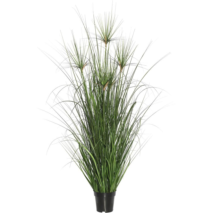 Vickerman Everyday 36 Artificial Green Brushed Grass With Black Plastic Pot Faux Grass Plant Decor Home Or Office Indoor Greenery Accent