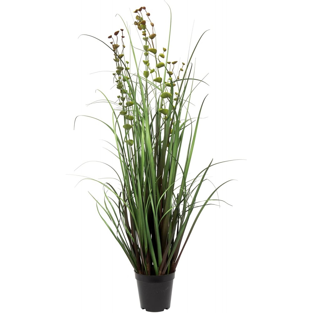 Vickerman Everyday 36 Artificial Green Grass And Eucalyptus With Black Plastic Pot Faux Grass Plant Decor Home Or Office Indoor Greenery Accent