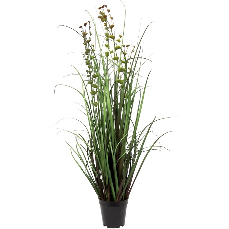 Vickerman Everyday 36 Artificial Green Grass And Eucalyptus With Black Plastic Pot Faux Grass Plant Decor Home Or Office Indoor Greenery Accent