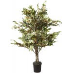 Vickerman Everyday 4' Artificial Frosted Maple Bush In A Black Plastic Pot Realistic Indoor Greenery Decor Faux Potted Decoration For Home Or Office Accent