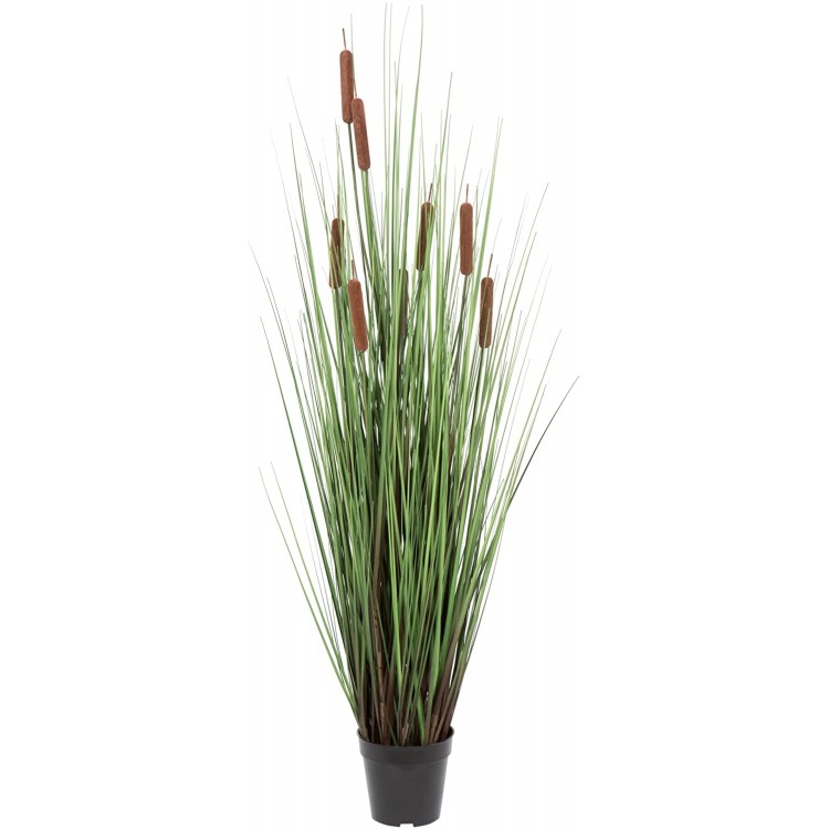 Vickerman Everyday 48 Artificial Green Straight Grass And Cattails With Black Plastic Pot Faux Grass Plant Decor Home Or Office Indoor Greenery Accent