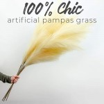 WTS Artificial Pampas Decor 5 Stem Bundle Natural 48 Inches Tall Faux Pampas Grass for Wedding Arrangements Home and Boho Decor. Made from Premium Silk for Natural Look Natural Beige