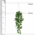 ZIFTY 2-Pcs 2.5FT Artificial Hanging Plants with Pot Fake Ivy Vine Faux Potted Plants for Wall House Home Kitchen Dining Living Room Patio Indoor Outdoor Boho Decor Green
