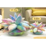 17.7in Succulent Pillow Cute Stuffed Plant Plush Pillows 3D Succulents Cactus Pillow Novelty Plush Cushion for Garden Bedroom Home Decor Colorful