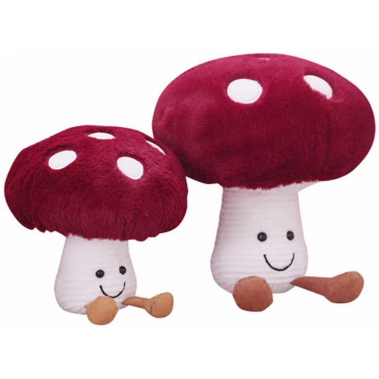 2pcs Mushroom Pillow for Beds and Sofas Cute Mushroom Plush Stuffed Animal Plushie Toys and Home Decor 7.8Inch & 10.2Inch