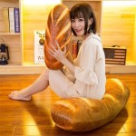 3D Simulation Bread Plush Pillow,Soft Butter Toast Bread Food Pillow Lumbar Back Cushion Stuffed Toy for Home Decor 23.6''