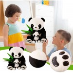 97Sanpang Plush Toy for Kids and Aldult Bamboo Leaf Mother and Child Panda Pillow Plush Toy Accompany Plush Waist Cushion Birthday Gift for Boys Girls Home Decor Sleep Sofa Bed Bedroom