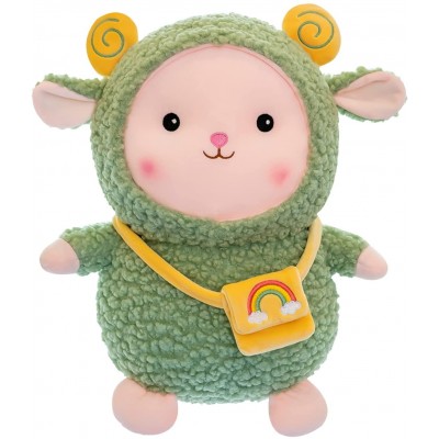 97Sanpang Plush Toy for Kids Snuggly Stuffed Sheep with Shoulder Bag Plush Toy Birthday Gift for Boys  Girls  Friends Home Decor Sleep Pillow Family Bed Christmas Small