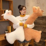 Alpaca Doll Pillow Alpaca Soft Toy Cuddly Llama Plush Toy Kawaii Creative Home Decor Valentine Day Christmas Girls Gift,130cm Brown