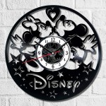 AndrewST Mickey & Minnie Mouse Wall Clock Vintage Record Get Unique Home Office Decor Bedroom Kitchen Kids Living Room Gifts for Men Women Father Mother Modern Art Design Black 12 in