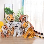 Baigterd Realistic Tiger Fluffy Toy 20-50 cm Cuddly Toy Tiger Soft Toy Throw Pillow Home Decor Tiger Plush Toy for Birthday Christmas Thanksgiving New Year Gifts,Brown,28cm