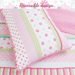 Cozy Line Home Fashions Pink Polka Dot Flower Girl 100% Cotton Reversible Quilt Bedding Set Coverlet Bedspread Greta Pastel Queen- 6 Piece: 1 Quilt + 2 Shams + 3 Decor Pillows