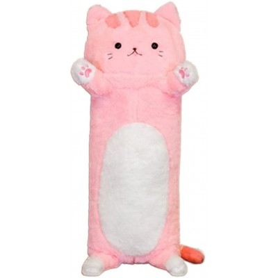 Davishao 80cm Kawaii 3 Colors Cat Pillow Plush Toy Stuffed Sleep Pillow Home Decor Gift Doll for Kids Girls Color : Pink Height : 80cm