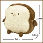 DENTRUN Toast Sliced Bread Pillow,Bread Shape Plush Pillow,Facial Expression Soft Toast Bread Food Sofa Cushion Stuffed Doll Toy for Kids Adults Gift Home Bed Room Decor Sunday Monday S-XL
