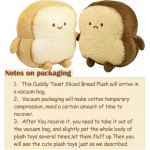DENTRUN Toast Sliced Bread Pillow,Bread Shape Plush Pillow,Facial Expression Soft Toast Bread Food Sofa Cushion Stuffed Doll Toy for Kids Adults Gift Home Bed Room Decor Sunday Monday S-XL