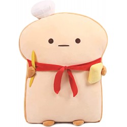 DITUCU 19.6'' Cute Toast Baguette Plush Pillow Bread Shape Plush Toy Hugging Pillow with Red Scarf,Soft Toast Food Sofa Cushion for Home Decor,Best Gifts for Girls and Boys