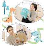DQzswlkjfafafa Animal Pillow Pterosaur Triceratops Saber-Toothed Dragon Home Decor Dinosaurs Plush Toy Stuffed Doll Sleeping Pillow Dino ToyBlue