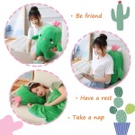 Fashioaera Cute Cactus Plush Toy Stuffed Hugging Pillow with Smile Face Gifts for Kids Girls and Boys Home Decor