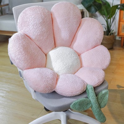 Flower Plush Pillow Stuffed Flower Shaped Throw Pillows Soft Plushie Sunflower Floor Seating Cushion for Kids Home Décor Flower Pillow Reading and Lounging Comfy Pillow L Pink…
