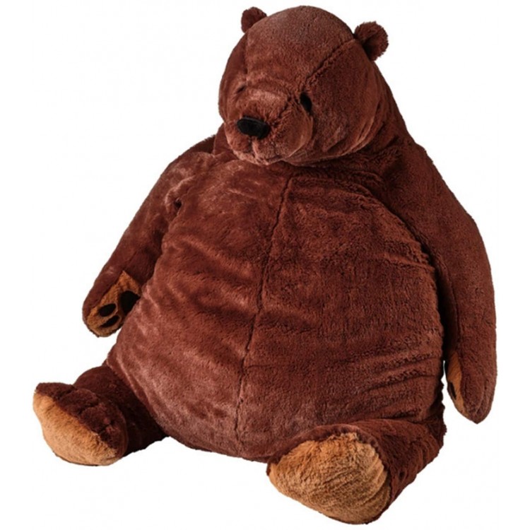 Giant Brown Bear Stuffed Plush Toy Big Simulation DJUNGELSKOG Bear Soft Animal Teddy Bear Plush Doll Cuddling Pillow Home Decor Valentine's Day Birthday Gift 100cm 39.4