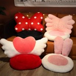 JJ yyds Plush Toys Cute Cartoon Plush Cushion Stuffed Mini Bow Wring Love Shaped Chair Cushion Pillow Tatami Floor Mat Home Decor Gift for Girl Color : Love Shape