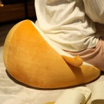JJ yyds Plush Toys Plush Bread Shaped Tatami Seat Cushion Stuffed Cute Bread Throw Pillow Floor Mat Winter Home Office Chair Cushion Home Decor Color : Happy 45x45x15cm