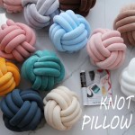 KUCCO Knot Pillow Round Ball Cushion,Household Throw Pillow Modern Home Sofa Decor PillowsIvory 13.8