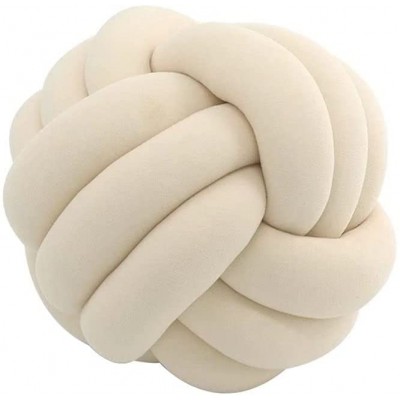 KUCCO Knot Pillow Round Ball Cushion,Household Throw Pillow Modern Home Sofa Decor PillowsIvory 13.8"