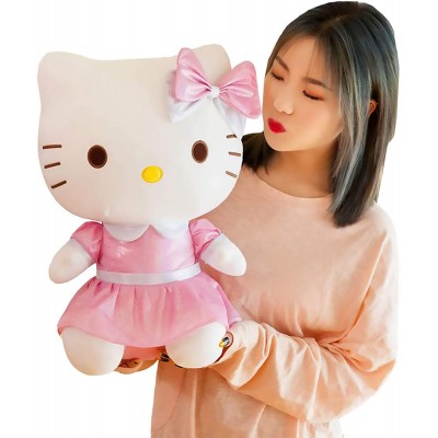 LONG-C Hello Kitty Plush Pillow Stuffed Toy Home Decor Cuddly Soft Toys Valentines Birthday Gift,Pink,60cm